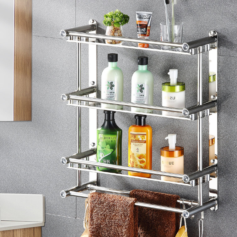 Rebrilliant Leesen Adhesive Stainless Steel Shower Shelf Wayfair